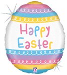  Pastel Stripes Easter Egg 18″ Foil Balloon by Betallic from Instaballoons