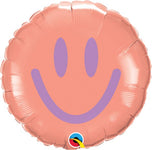 Pink and Coral Smiley Smiles (requires heat-sealing) 9″ Foil Balloon by Qualatex from Instaballoons