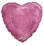 Pink Glitter Heart 18″ Foil Balloon by Convergram from Instaballoons