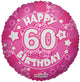 Happy 60th Birthday 18″ Pink Balloon