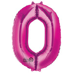 Pink Number 0 Zero 34″ Foil Balloon by Anagram from Instaballoons