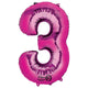 Pink Number 3 34″ Balloon