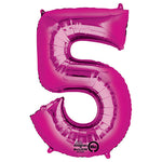 Pink Number 5 34″ Foil Balloon by Anagram from Instaballoons