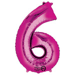 Pink Number 6 34″ Foil Balloon by Anagram from Instaballoons