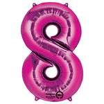 Pink Number 8 34″ Foil Balloon by Anagram from Instaballoons