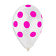 Pink Polka Dot Crystal Clear 12″ Latex Balloons (50 count)