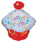 Happy Birthday Cupcake 14" Balloon (requires heat-sealing)