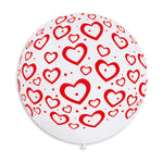 Printed Hearts31″ Latex Balloon by Gemar from Instaballoons