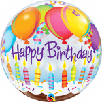 Birthday Balloons & Candles 22″ Bubble Balloon