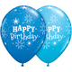 Globos de látex de 11″ de cumpleaños con destellos azul oscuro y azul huevo de Robin (50)