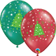 Árboles de Navidad Estrellas y Espirales Globos de Látex 11″ (50)