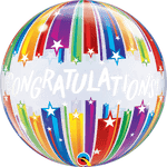 Qualatex Congratulations Shooting Stars 22″ Bubble Balloon