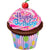 Happy Birthday Frosted Cupcake 35″ Balloon