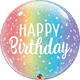 Happy Birthday Ombre & Dots 22″ Bubble Balloon