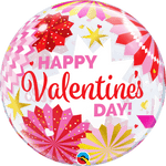 Qualatex Happy Valentine's Day Paper Fans 22″ Bubble Balloon