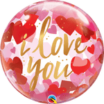 Qualatex I Love You Paper Hearts 22″ Bubble Balloon