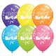 11″ Birthday Streamers and Stars Assorted Latex Balloons 50 Count