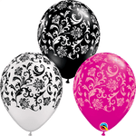 Qualatex Latex 11" Damask Print Latex Balloons (50 pack)