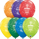Qualatex Latex 11" Happy Birthday Cake & Candle Latex Balloons (50 count)