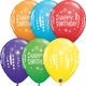 Velas de cumpleaños redondas de 11" y globos de látex Starbursts (paquete de 50)