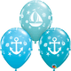 11″ Round Nautical Sailboat & Anchor Balloons (50 pack)