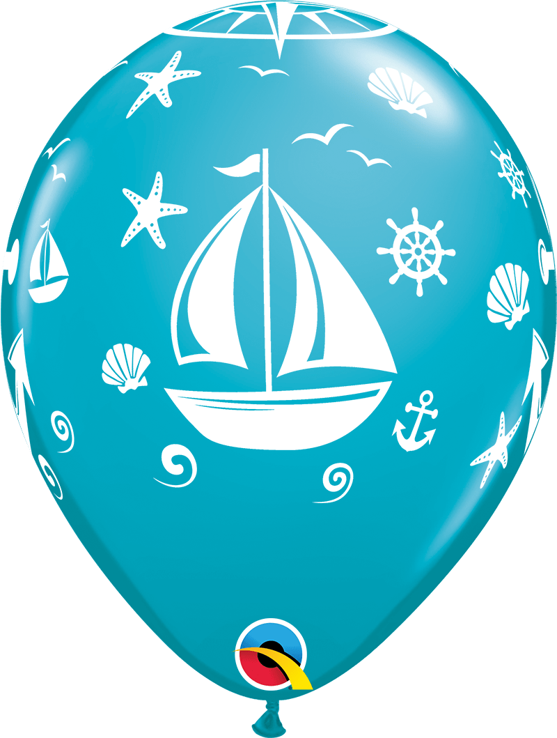 50 Nautical Sailboat and Anchor Balloons 11 inch