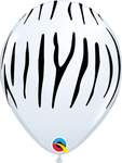 Qualatex Latex 11" Round Zebra Stripes Balloons (50 pack)