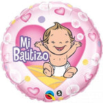 Globo Foil Rosa Mi Bautizo 18"