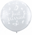 Qualatex Latex 3' Just Married Butterfly-A-Round (2 count)