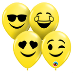 Qualatex Latex 5" Round Smiley Faces Assortment Balloons (100 pack)