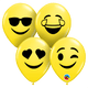 Surtido de globos redondos con caras sonrientes de 5" (paquete de 100)