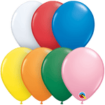 Qualatex Latex 5" Standard Assorted with White Latex Balloons 100 Count
