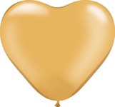 Qualatex Latex 6″ Gold Heart Latex Balloons (100)