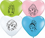 Qualatex Latex 6" Princess Face Heart Latex (100 count)