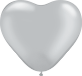 6″ Silver Heart Latex Balloons (100 Count)