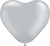 Globos de látex de corazón plateado de 6″ (100 unidades)