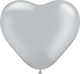 Globos de látex de corazón plateado de 6″ (100 unidades)