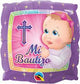 9" Square Mi Bautizo Girl Foil Balloons