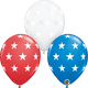 Globos de látex de 11″ con grandes estrellas rojas, blancas y azules (50 unidades)