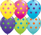 Assorted Colorful Big Polka Dots 11″ Latex Balloons (50)
