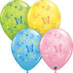 Qualatex Latex Assorted Colorful Butterflies 11″ Latex Balloons (50)