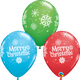 Merry Christmas Snowflakes 11″ Latex Balloons (50 count)