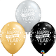 Surtido de globos de látex de 11″ con puntos de confeti de Año Nuevo (50 unidades)