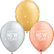Surtido de globos de látex de 11″ con destellos y puntos de Año Nuevo (50 unidades)