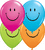 Qualatex Latex Assortment of Wild Berry, Lime Green, Orange, Robin's Egg Blue Smile Face 11″ Latex Balloons (50 count)