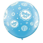 Qualatex Latex Baby Boy Dots-A-Round 36″ Latex Balloons (2 count)