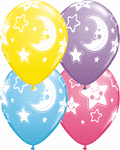 Qualatex Latex Baby Moon & Stars 11″ Latex Balloons (50)
