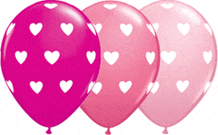 Qualatex Latex Big Hearts Pink Assortment 11″ Latex Balloons (50)