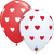 Qualatex Latex Big Hearts Red & White 11″ Latex Balloons (50 Count)