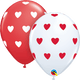 Globos de látex de 11″ de corazones grandes rojos y blancos (50 unidades)